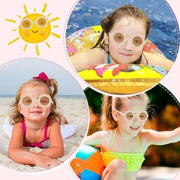 Flower Sunglasses Set - 2 Pairs of Kids Round Flower Sunglasses