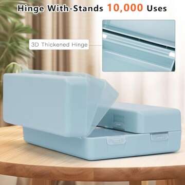 FYY Daily Pill Organizer,7 Compartments Portable Travel Pill Case/Box for Purse Pocket to Hold Vitamins,Cod Liver Oil,Supplements and Medication-SkyBlue, [Folding Design]