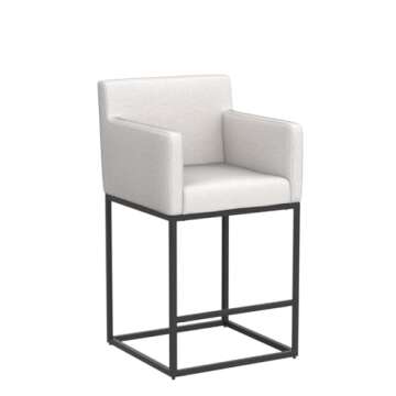 Stylish Modern Linen Upholstered Bar Stools Set of 2