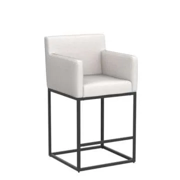 Stylish Modern Linen Upholstered Bar Stools Set of 2