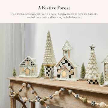 MACKENZIE-CHILDS Farmhouse Icing Tabletop Christmas Tree, White Decorative Tree, Small