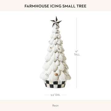 MACKENZIE-CHILDS Farmhouse Icing Tabletop Christmas Tree, White Decorative Tree, Small