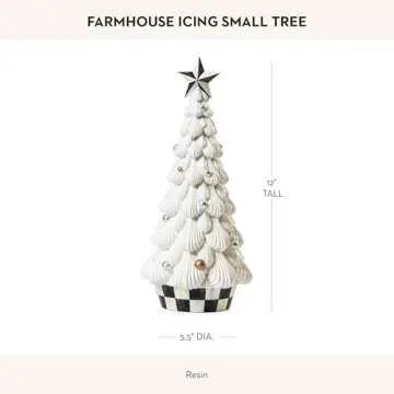 MACKENZIE-CHILDS Farmhouse Icing Tabletop Christmas Tree, White Decorative Tree, Small
