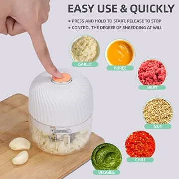 Electric Garlic Chopper - 350ML Portable Veggie Grinder