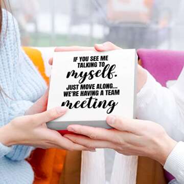 Funny Office Wood Box Sign for Desk Decor Gift Idea