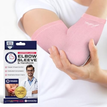 Dr. Arthritis Doctor Developed Ladies Pink Elbow Compression Sleeve for Women - Relief from Tennis/G...