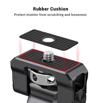 SmallRig Field Monitor Mount Holder with Cold Shoe and 1/4" Inch Screw for 5 Inch and 7 Inch Monitor, with 360 Degree Swivel and 140 Degree Tilt, Rubber Cushion, Aluminum Alloy Build - BSE2346