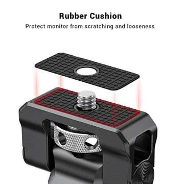 SmallRig Field Monitor Mount Holder with Cold Shoe and 1/4" Inch Screw for 5 Inch and 7 Inch Monitor, with 360 Degree Swivel and 140 Degree Tilt, Rubber Cushion, Aluminum Alloy Build - BSE2346