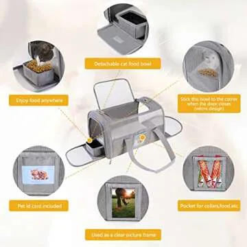 SECLATO Pet Carrier Airline/TSA Approved Small Dogs, Kitten, Carriers for Small Medium Cats Under 15lb, Collapsible Soft Sided Cat Travel Carrier-Grey