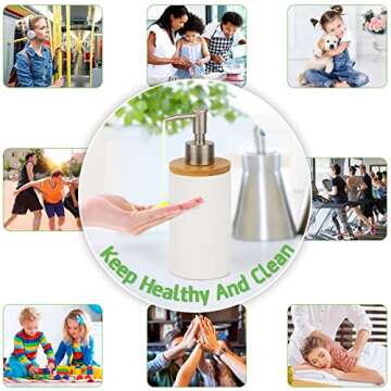 Whiidoom Ceramic Soap Dispenser Hand Soap Dispenser Refillable Liquid Great for Kitchen and Bathroom Decorative (White)