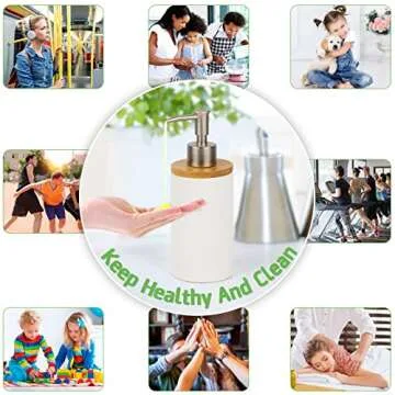 Whiidoom Ceramic Soap Dispenser Hand Soap Dispenser Refillable Liquid Great for Kitchen and Bathroom Decorative (White)