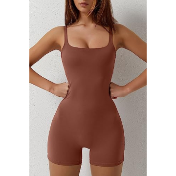 QINSEN Women's Yoga Jumpsuit with Built-in Bra & Moisture-Wicking