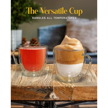 Elegant Kitchables 20oz Double Walled Glass Coffee Mugs Set of 2