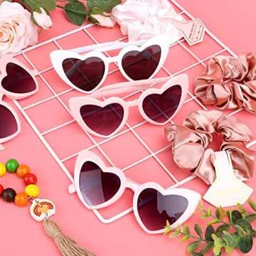Chic Satin Bridesmaid Hair Ties & Sunglasses Set 8pcs