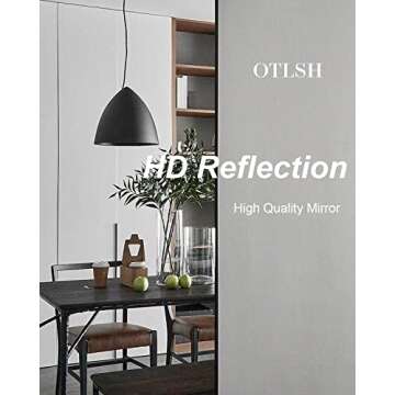 Otlsh Floor Mirror, 59"×18" Arched Full Length Mirror Arched with Stand, Standing Mirror, Full Body Mirror, Large Mirror, Arched Wall Mirror, Freestanding, Aluminum Frame - Black
