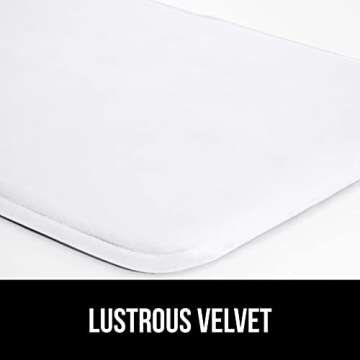 Gorilla Grip Thick Memory Foam Bath Rugs, Soft Absorbent Velvet Bathroom Mats, Durable Dots on Underside, Machine Washable Bathmat, Carpet Rug Room Decor for Shower Floor, 30x20 Mat, White