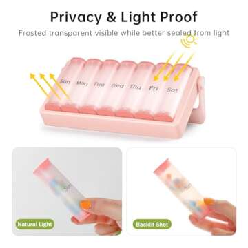 KOVIUU Weekly Pill Organizer for Travel & Daily Use