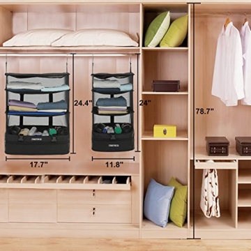 TABITORA Portable Hanging Travel Shelves Bag Organizer