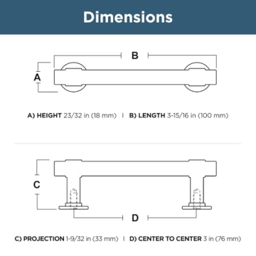 Franklin Brass Bar Cabinet Handles 10-Pack Bronze 3"