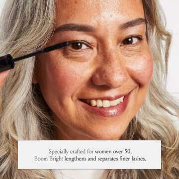 BOOM! by Cindy Joseph Bright Mascara - ProAge Mascara Made for Your 50s & Beyond - Lengthening & Moisturizing Hypoallergenic Mascara (Black)