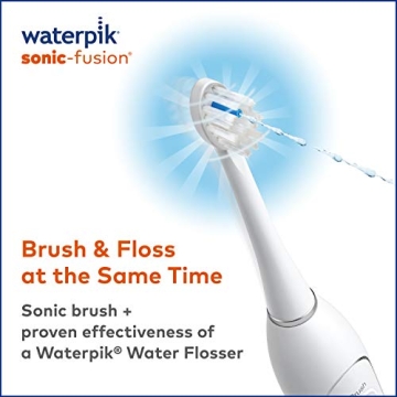 Waterpik Sonic-Fusion Professional Flossing, Electric Toothbrush & Water Flosser Combo in One, SF-02, White