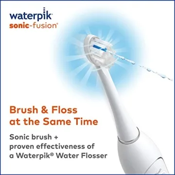 Waterpik Sonic-Fusion Professional Flossing, Electric Toothbrush & Water Flosser Combo in One, SF-02, White