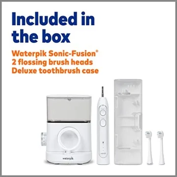 Waterpik Sonic-Fusion Professional Flossing, Electric Toothbrush & Water Flosser Combo in One, SF-02, White