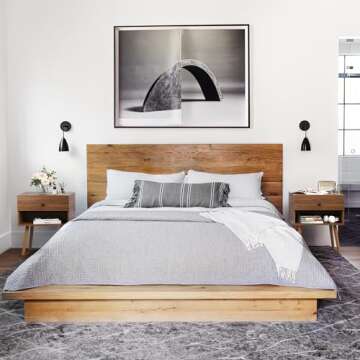 Mazefur Hidden Compartment Night Stand Set 2, Mid Century Modern Concealment Furniture, End Table wi...