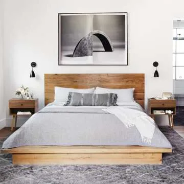 Mazefur Hidden Compartment Night Stand Set 2, Mid Century Modern Concealment Furniture, End Table wi...