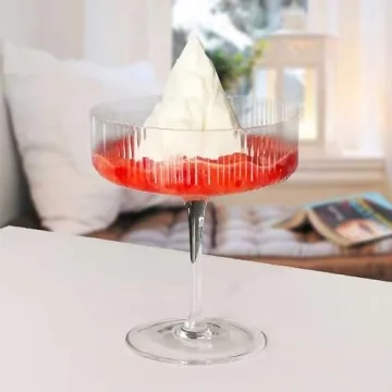 Montex 6 Pcs Ribbed Coupe Glasses - Elegant Cocktailware