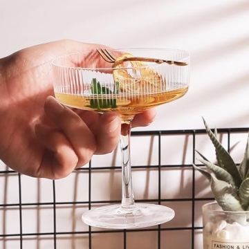 Montex 6 Pcs Ribbed Coupe Glasses - Elegant Cocktailware