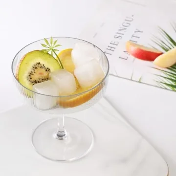 Montex 6 Pcs Ribbed Coupe Glasses - Elegant Cocktailware