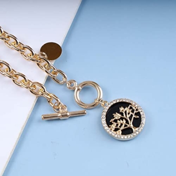 Zeshimb Chunky Chain Gold Link Bracelet for Women