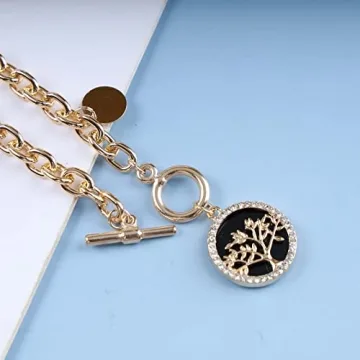 Zeshimb Chunky Chain Gold Link Bracelet for Women