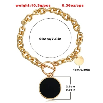 Zeshimb Chunky Chain Gold Link Bracelet for Women