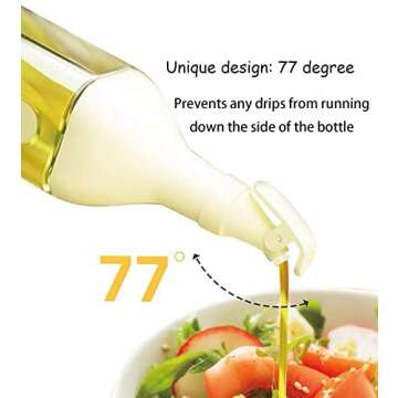 Cedilis 4 Pack Olive Oil Dispenser Bottle, 17oz Clear Glass Vinegar Cruet Bottle with Label, Leak Proof, BPA-free,Olive Oil Carafe Decanter for Kitchen