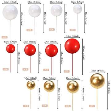 Rsstarxi 30 PCS Mini Balloon Cake Topper Foam Ball Cake Picks Decorations Faux Pearl Balls DIY Cake ...