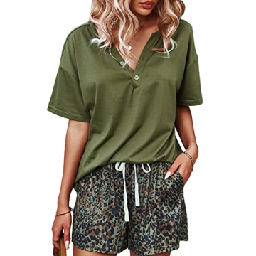 ADDHEAT Women's Casual Short Sleeve Sweatsuit Set