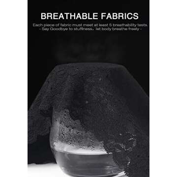 GNEPH Hipster Panties for Women Cotton Underwear Lace Bikini Hip-huggers Panties 5 Pack (218-Black, XL)