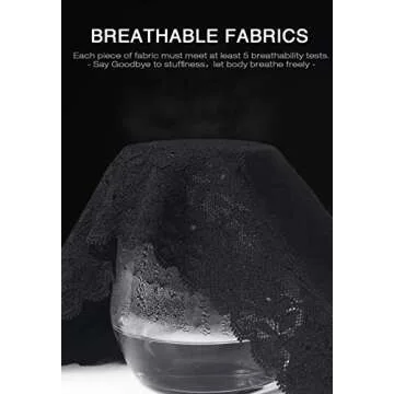 GNEPH Hipster Panties for Women Cotton Underwear Lace Bikini Hip-huggers Panties 5 Pack (218-Black, XL)