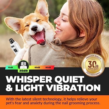 Super Quiet Dog Nail Grinder with Dual LED Lights - LOPSIC