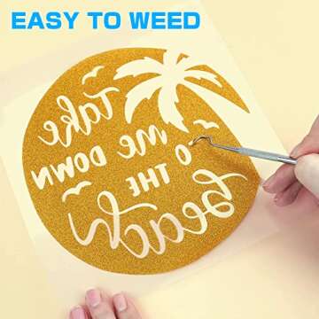 HTV Heat Transfer Vinyl Bundle: 24 Pack 12"x10" Iron on Vinyl for T-Shirt, 8 Glitter HTV, 12 Assorted Colors HTV Vinyl, 3 Teflon Sheets with HTV Accessories Tweezers for Cricut, Cameo or Heat Press