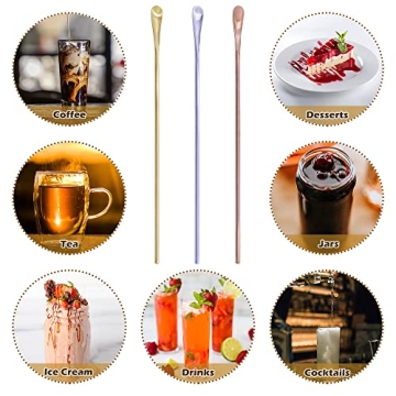 Elegant 304 Stainless Steel Long Coffee Spoons Set