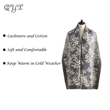 Qyx Winter Cashmere Solid Color Scarf-Fashion Women's Large Warm Shawls and Wraps-Adult Long Classic...