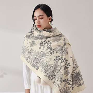 Qyx Winter Cashmere Solid Color Scarf-Fashion Women's Large Warm Shawls and Wraps-Adult Long Classic Scarf Gift for Lover