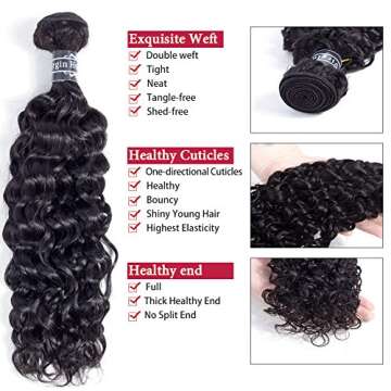 Amella Hair 8A Brazilian Curly Hair Weave 3 Bundles 14 16 18 inch 285g Brazilian Virgin Kinky Curly Human Hair Weave 100% Unprocessed Hair Weft Extensions Natural Black Color