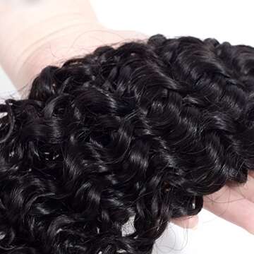 Amella Hair 8A Brazilian Curly Hair Weave 3 Bundles 14 16 18 inch 285g Brazilian Virgin Kinky Curly Human Hair Weave 100% Unprocessed Hair Weft Extensions Natural Black Color