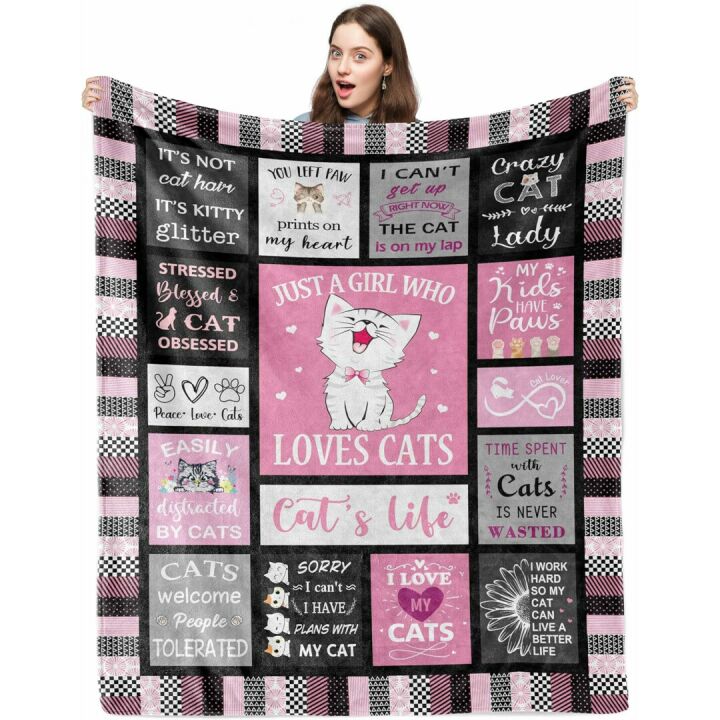 Cozy Cat Blanket for Cat Lovers and Cat Moms