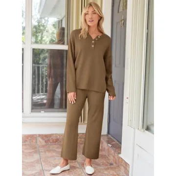 LILLUSORY Women's 2024 Fall Cozy Knit Lounge Set