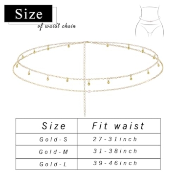 Wriidy Layered Beads Waist Chain for Women - Jewelry Fashion
